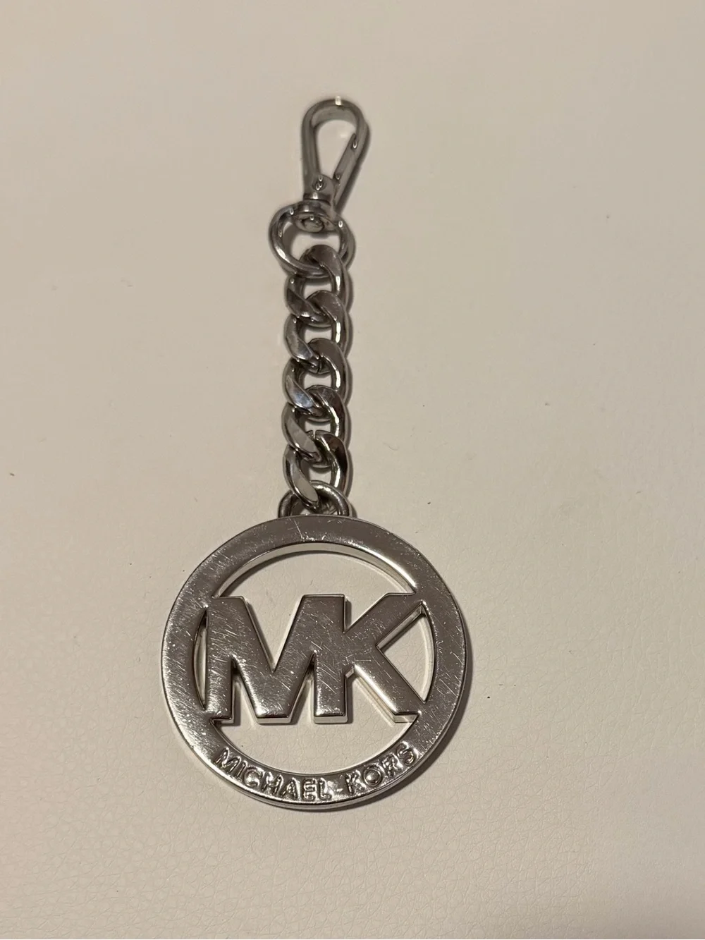 Michael Kors Silver MK Logo Keychain/Bag chain